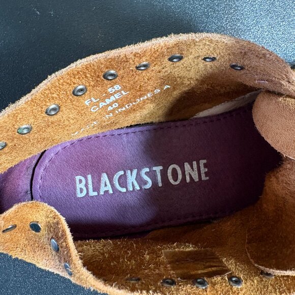 Women's BLACKSTONE Suede Boots with Stud Accents Camel sz 40 - Picture 3 of 6